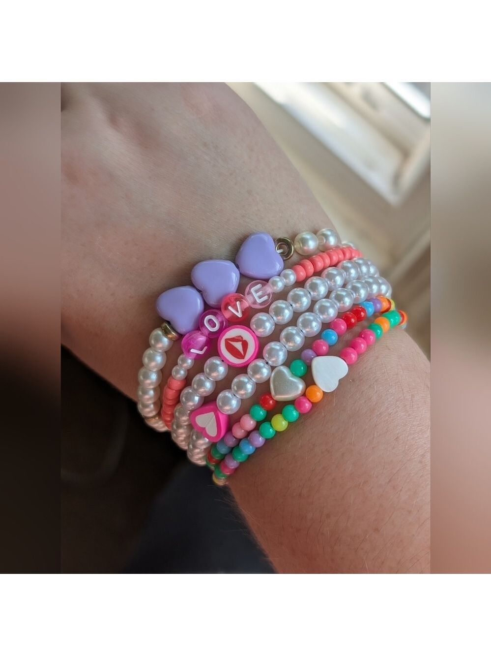 LOVE STACK Beaded Bracelet Set Of 6